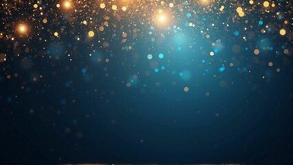 Fototapeta premium Festive Bokeh Lights on Dark Blue Background
