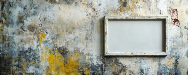 Empty vintage picture frame on a textured