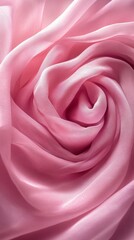Close-up of pink silk fabric resembling a rose, soft texture. Elegant and delicate design concept
