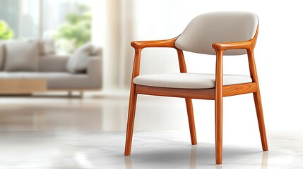 Rosewood chair in a luxurious dining room, high-end design, marble flooring, soft lighting, rich wood tones with a polished finish, elegant and sophisticated ambiance