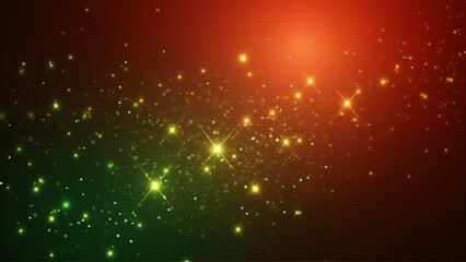 Obraz premium Festive Green and Gold Bokeh - Christmas Lights and Holiday Cheer