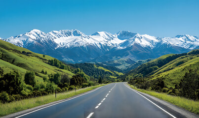 Naklejka premium Stunning Nature Landscapes: Mountains, Forests, Oceans, and Serene Vistas.