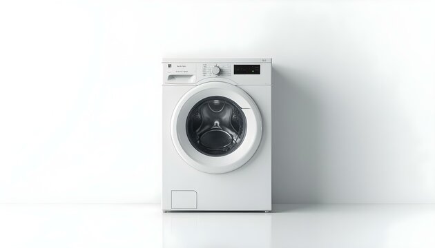 Washing machine against a clean white studio background.