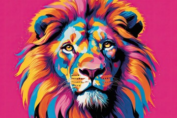 Pop Art Lion: Pop Art depiction of a lion