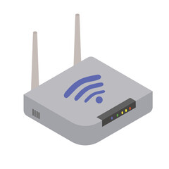 Isometric wi-fi route Vector illustration isolated on white background.