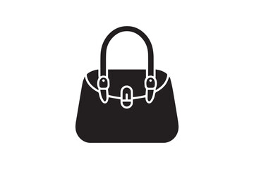 Woman handbag vector silhouette isolated in white background