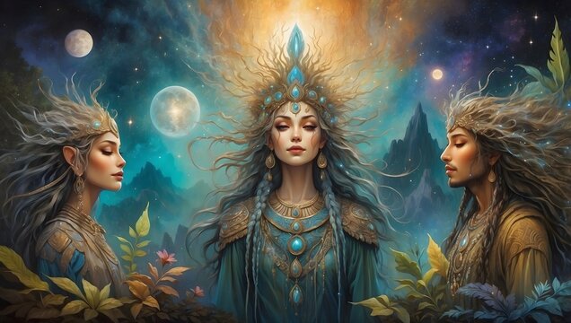 Mystisches Gem&auml;lde - Fantasie - Druiden