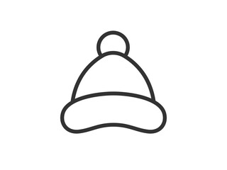 サンタクロースの帽子のアイコン（線画）のイラスト