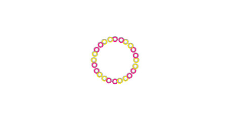 number eight made of pink flowers