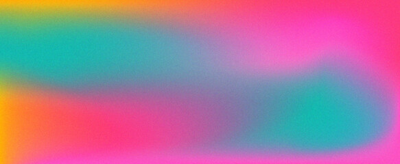 Aesthetic gradient background in pink, yellow, green  colors. Modern bright design 2000s cover with noise texture. Blurry retro hologram backdrop. Vector 
