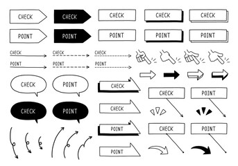 手書きのチェック＆ポイントマークのセット