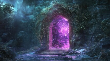 Mystical Portal in a Forest