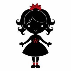 Christmas Cute Kids Little girl Black silhouette