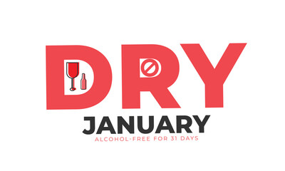 Dry January. background, banner, card, poster, template. Vector illustration.