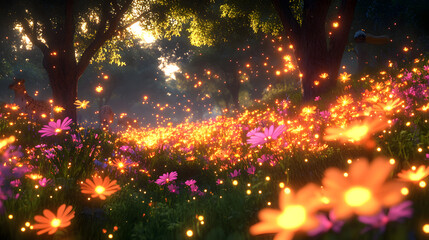 Naklejka premium Magical Glowing Forest