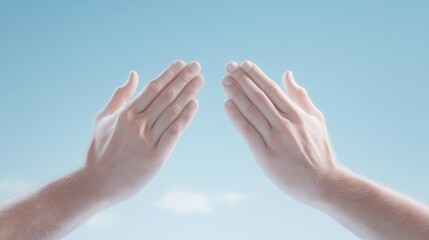 Two hands clasped together in a prayerful gesture