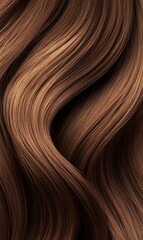 Fototapeta premium Abstract wavy pattern of silky brown hair.