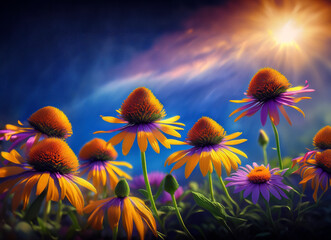 cone flowers art