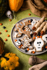 Halloween scary gingerbread cookies for party