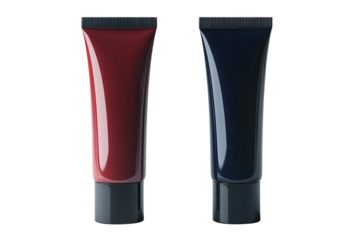 Two squeeze tubes, white isolate background transparent background