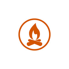Campfire icon isolated on transparent background