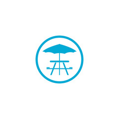 Camping and picnic table icon isolated on transparent background