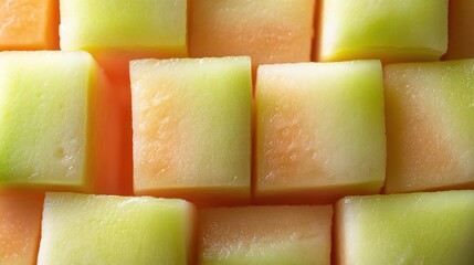  A pattern of melon cubes