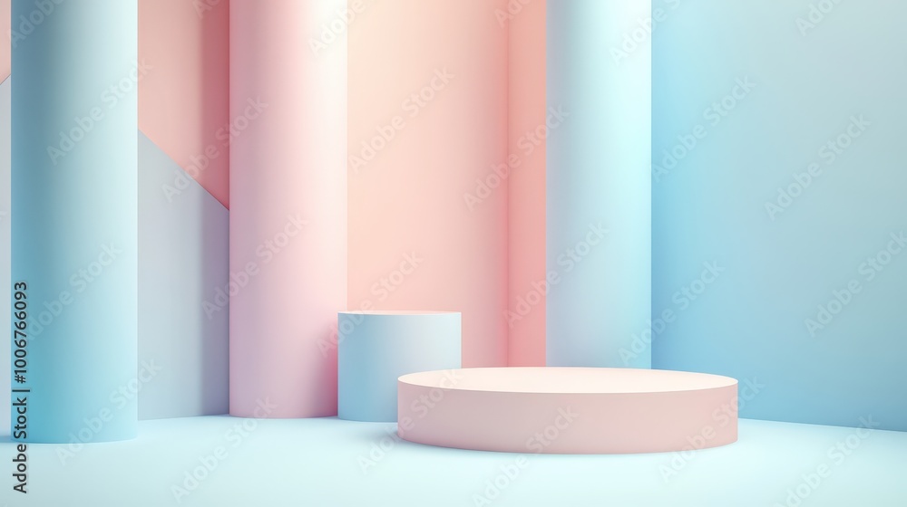 Poster modern design versatility - artistic vector elements on pastel background with cinematic lighting an