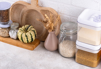 Kitchen counter top with cutting board