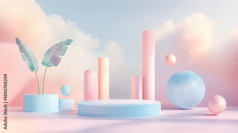 Poster modern vector design elements collection on pastel background with cinematic lighting and dynamic pe