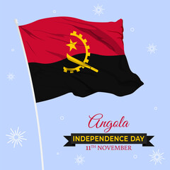 Vector illustration of Angola Independence Day social media template