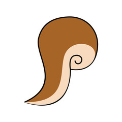 Spiral icon. Hair salon and barbershop theme. Squirrel tail icon. Suitable for use in children's story book illustration design. Design illustration elements about animals