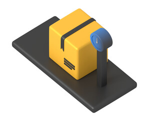Weight scale box delivery isometric style