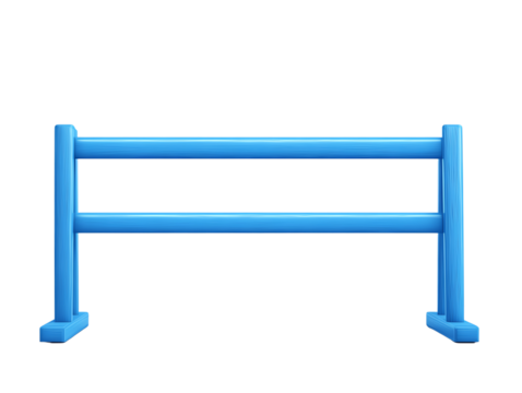 Blue barrier, sleek design, white isolated background. transparent background