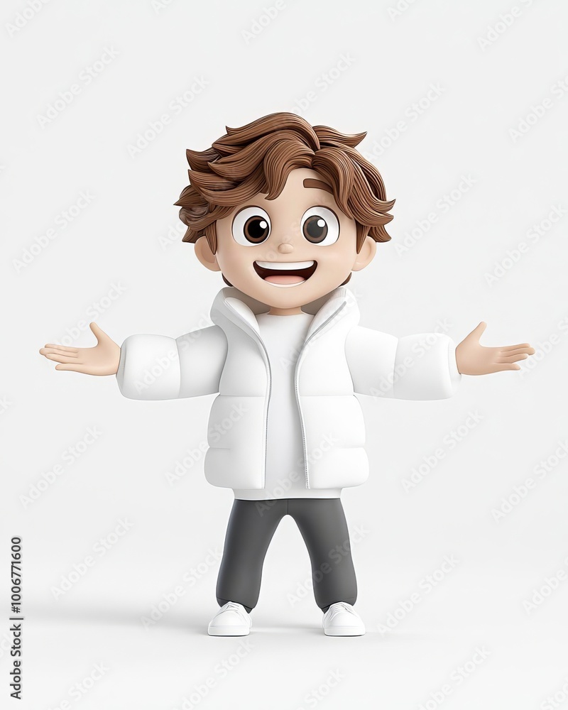 Poster cartoonstyle 3d child character model for riggingfriendly smooth and exaggerated movement