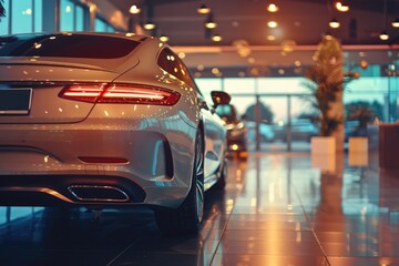 A vehicle on display in a dealership