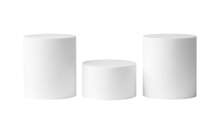 PNG Cylinder pedestal podiums white minimalist background.