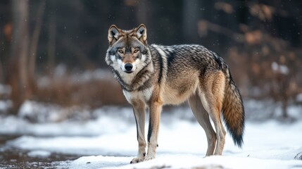 Fototapeta premium wolf in snow