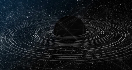 Image of network of connections over globe