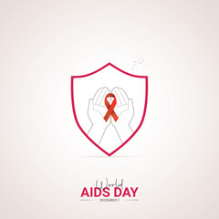 WCreative Aids Day ads design. World Aids Day, Celebrated December 1, vector, 3d illustration