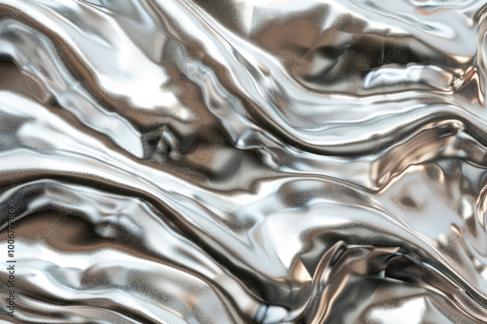 Poster a close-up view of a shiny metal surface with slight imperfections and reflections