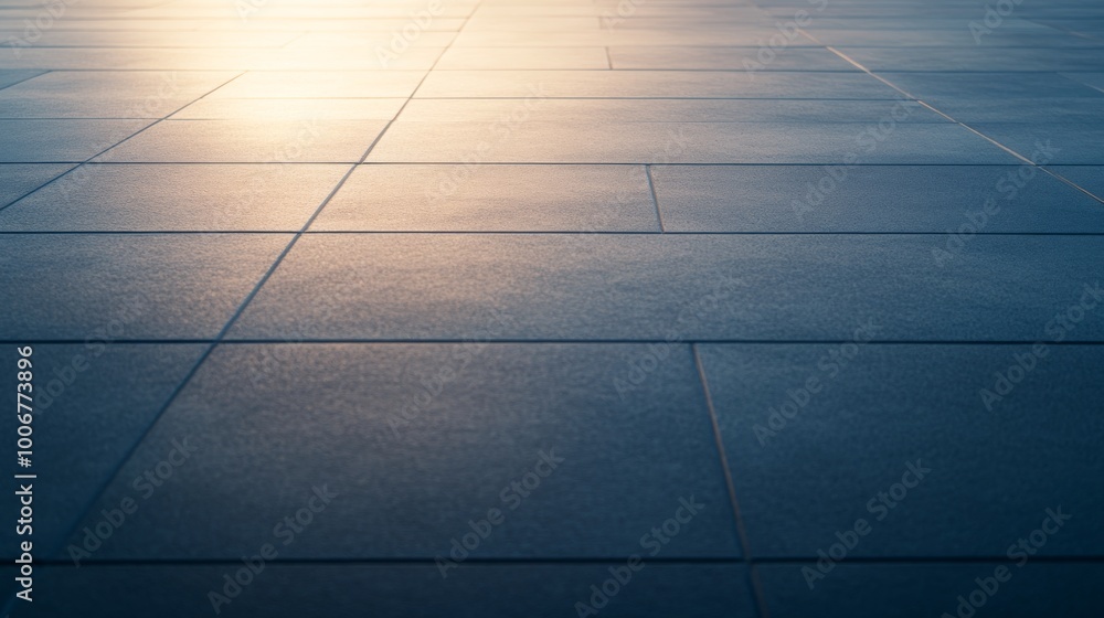Poster large-format porcelain paving slabs are arranged in a neat pattern, creating a sleek, modern patio d