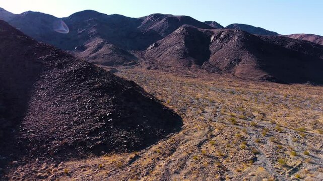 A Nevada desert hills drone
