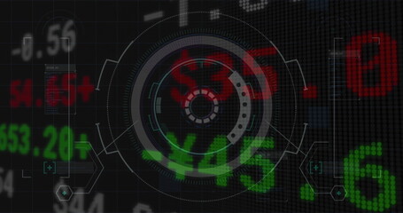 Image of financial data processing over scope scanning