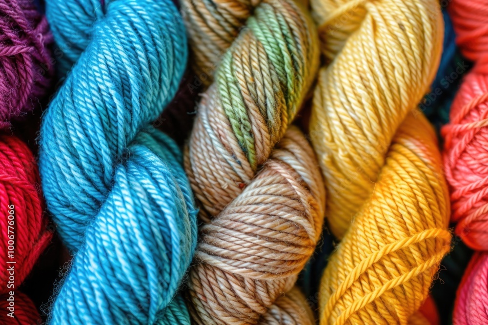 Poster a bundle of colorful yarn balls in a compact view