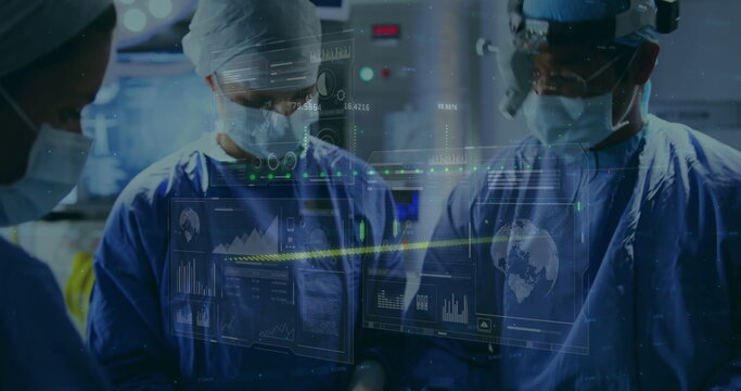 Image of statistics and data processing over diverse surgeons