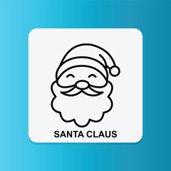 Santa Claus. Thin line icon, editable stroke. Vector illustration