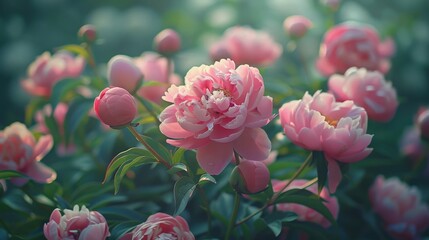 Peonies in full bloom