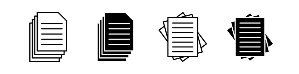 Document papers pile icon collection