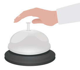 Hand press reception bell. vector